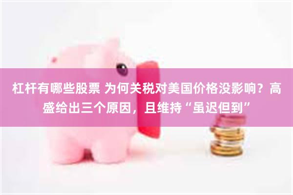 杠杆有哪些股票 为何关税对美国价格没影响？高盛给出三个原因，且维持“虽迟但到”