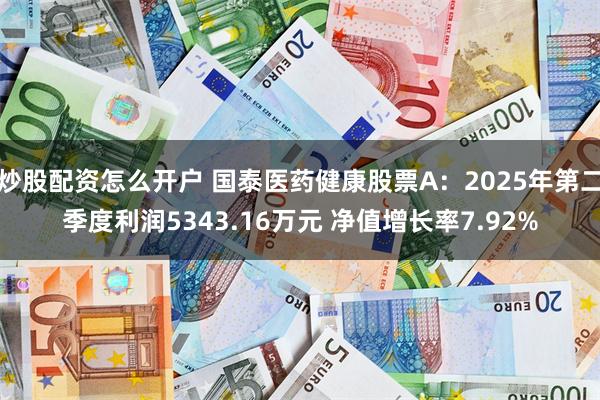 炒股配资怎么开户 国泰医药健康股票A：2025年第二季度利润5343.16万元 净值增长率7.92%