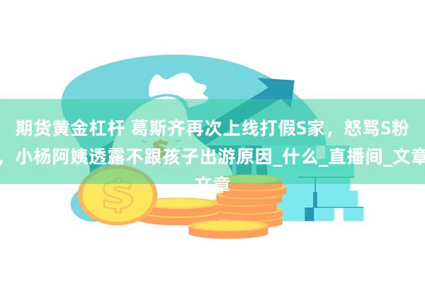 期货黄金杠杆 葛斯齐再次上线打假S家，怒骂S粉，小杨阿姨透露不跟孩子出游原因_什么_直播间_文章