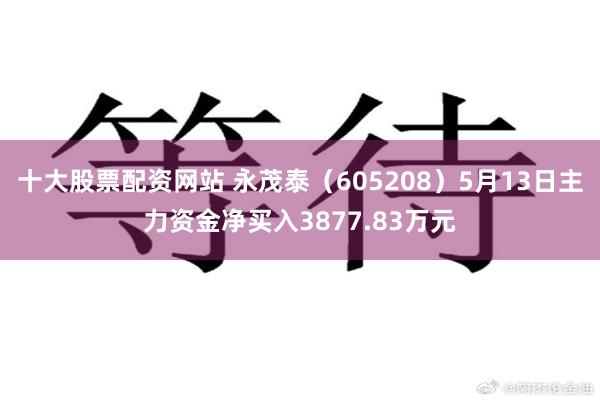 十大股票配资网站 永茂泰（605208）5月13日主力资金净买入3877.83万元
