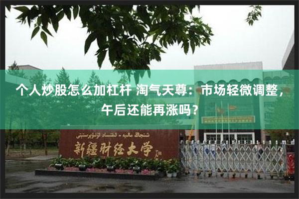 个人炒股怎么加杠杆 淘气天尊：市场轻微调整，午后还能再涨吗？