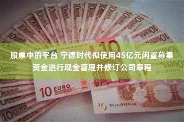股票中的平台 宁德时代拟使用45亿元闲置募集资金进行现金管理并修订公司章程