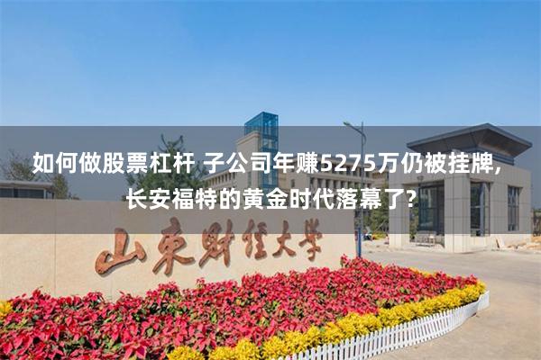 如何做股票杠杆 子公司年赚5275万仍被挂牌, 长安福特的黄金时代落幕了?