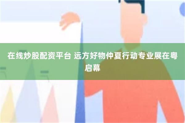在线炒股配资平台 远方好物仲夏行动专业展在粤启幕