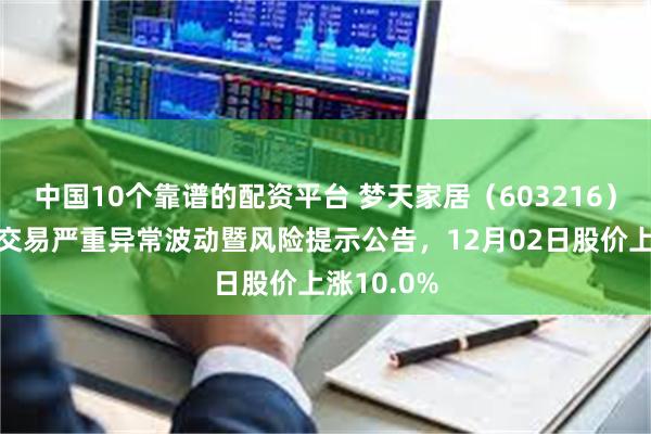 中国10个靠谱的配资平台 梦天家居（603216）披露股票交易严重异常波动暨风险提示公告，12月02日股价上涨10.0%