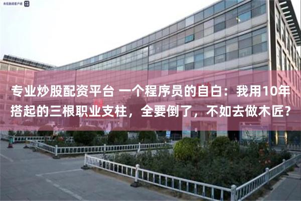 专业炒股配资平台 一个程序员的自白：我用10年搭起的三根职业支柱，全要倒了，不如去做木匠？