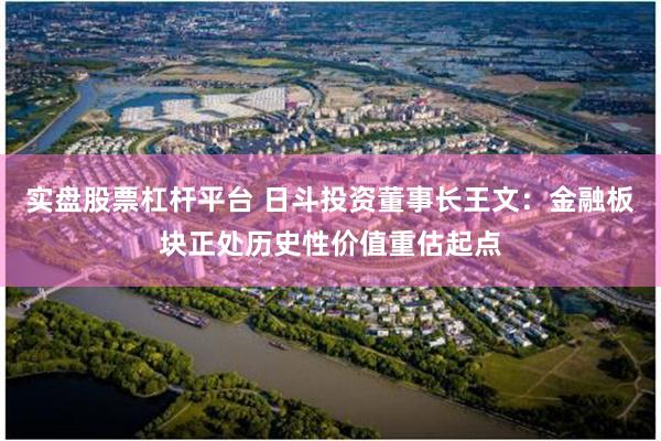 实盘股票杠杆平台 日斗投资董事长王文:金融板块正处历史性价值重估起点