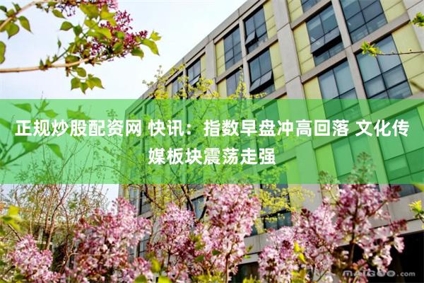 正规炒股配资网 快讯:指数早盘冲高回落 文化传媒板块震荡走强