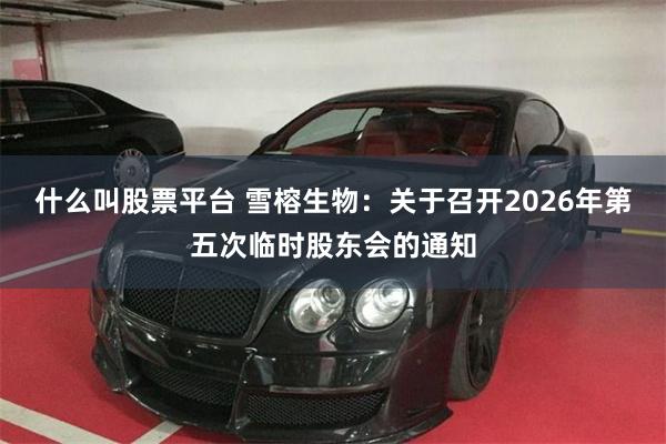 什么叫股票平台 雪榕生物：关于召开2026年第五次临时股东会的通知