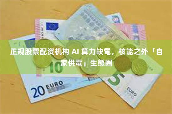 正规股票配资机构 AI 算力缺電，核能之外「自家供電」生態圈